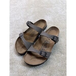 Birkenstock Madura Sandles Womens 7 245 Gray Birki's Two Strap Nubuck